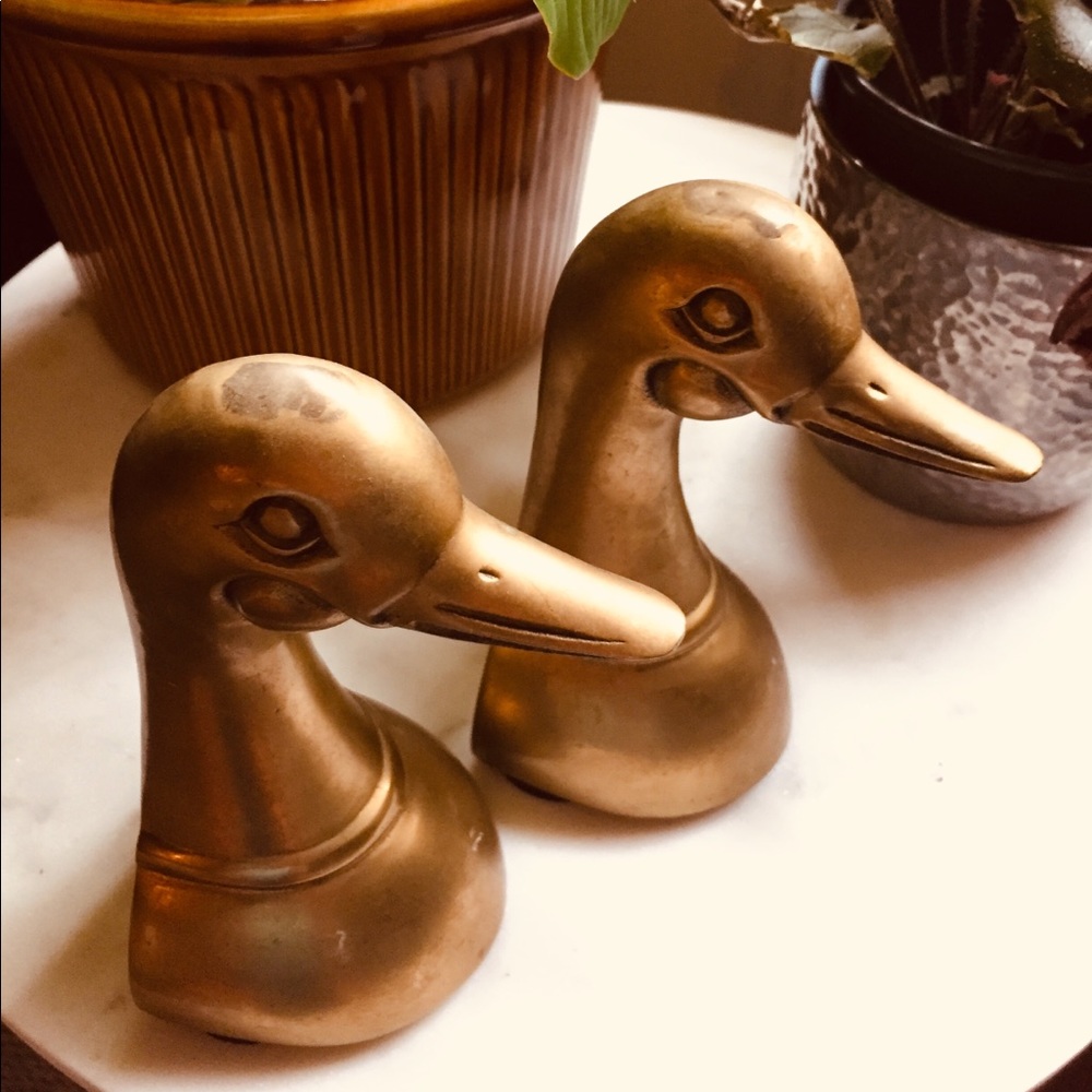 Mid Century Brass Bookends